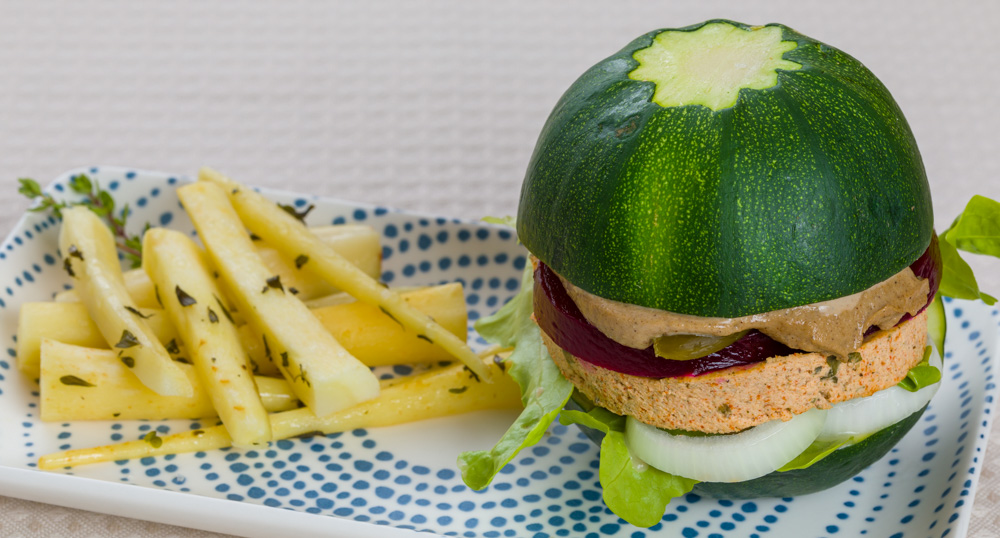 Hempburger et frites de panais