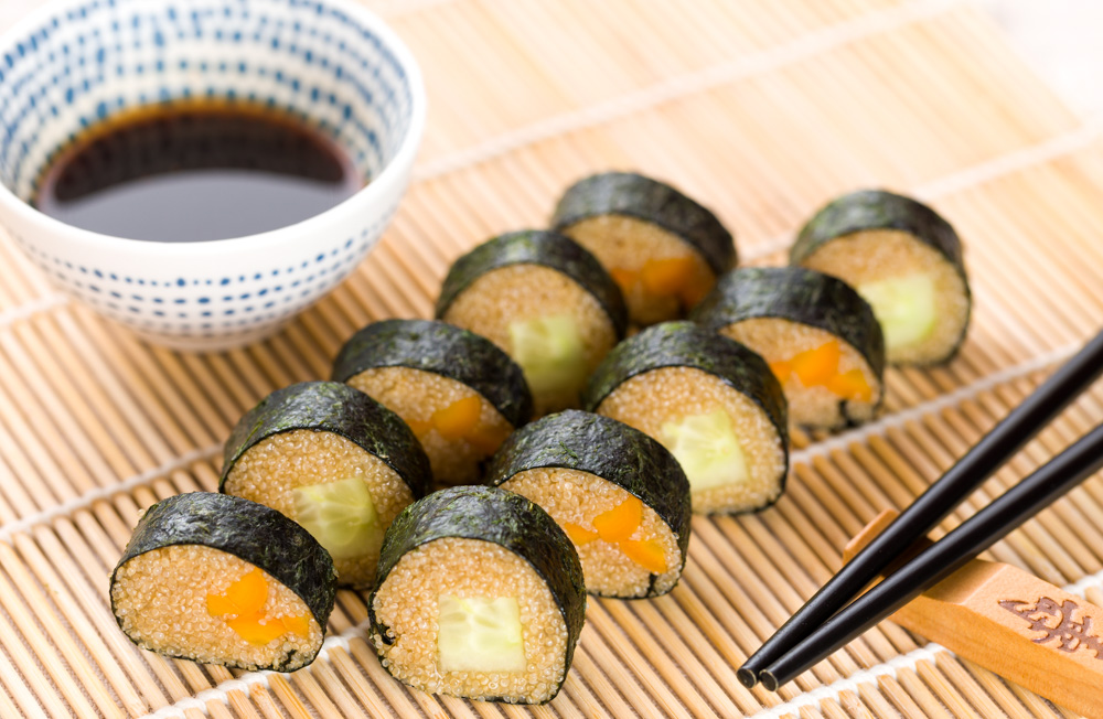 Sushis makis d'amarante et vegan