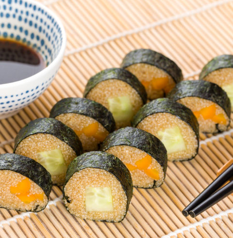 Sushis makis d'amarante et vegan