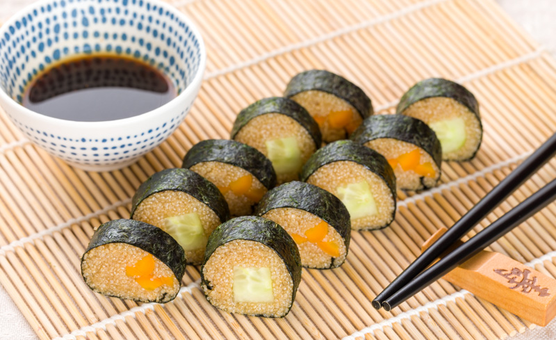 Sushis makis d'amarante et vegan